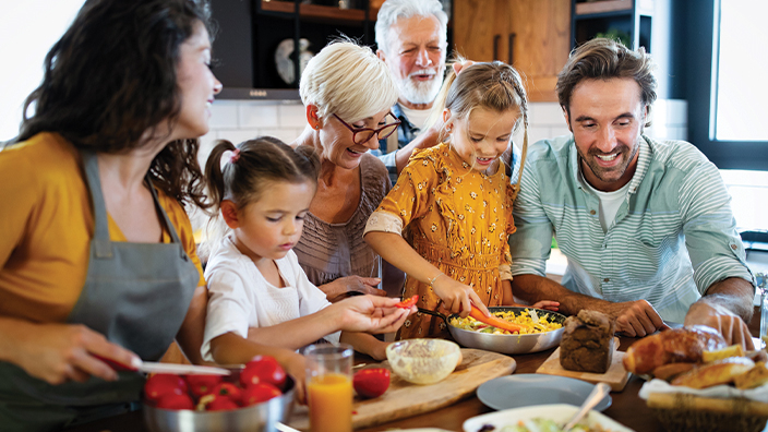 Family eating together